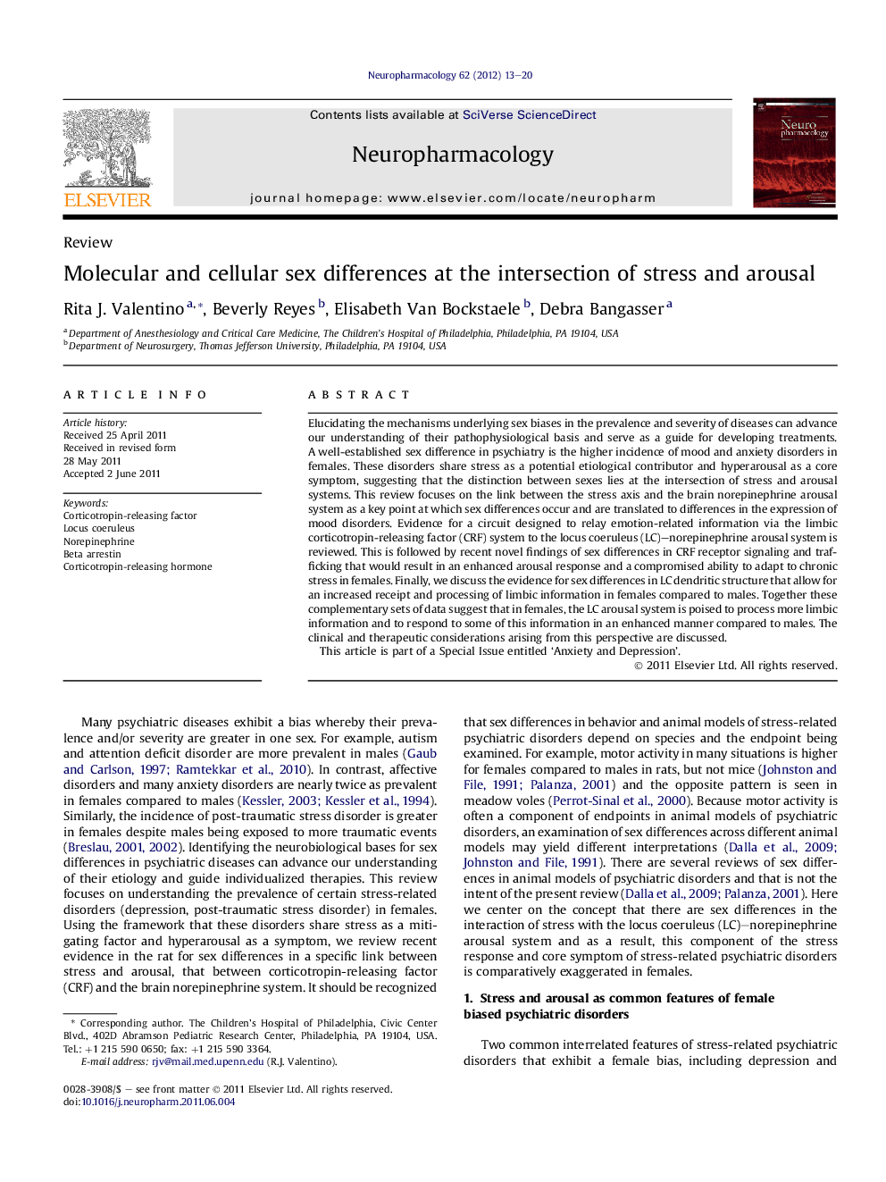 ReviewMolecular and cellular sex differences at the intersection of stress and arousal