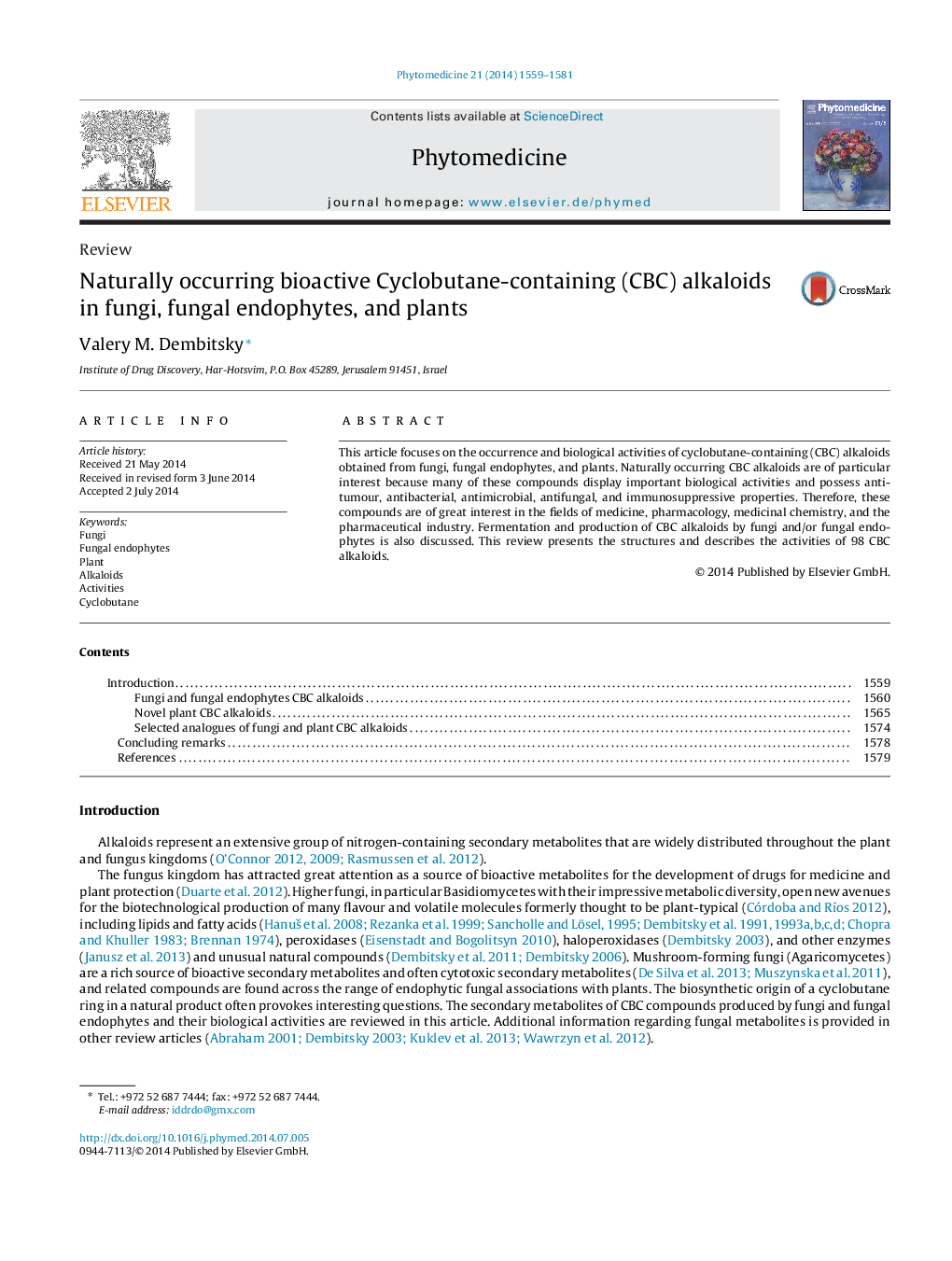 Naturally occurring bioactive Cyclobutane-containing (CBC) alkaloids in fungi, fungal endophytes, and plants