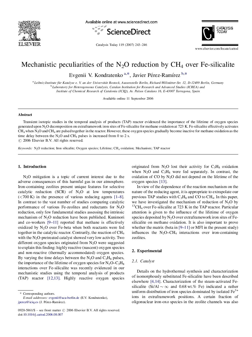 Mechanistic peculiarities of the N2O reduction by CH4 over Fe-silicalite