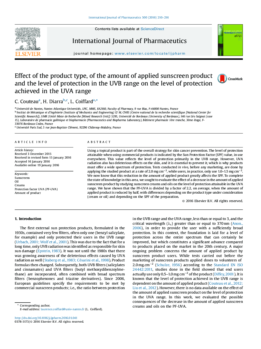 Effect of the product type, of the amount of applied sunscreen product and the level of protection in the UVB range on the level of protection achieved in the UVA range