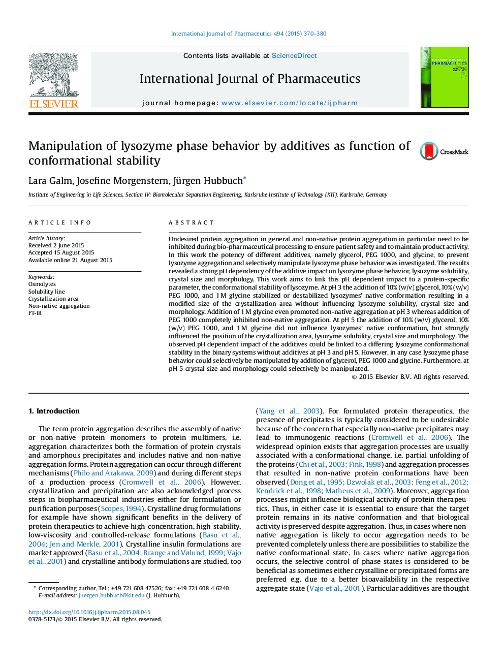 Manipulation of lysozyme phase behavior by additives as function of conformational stability