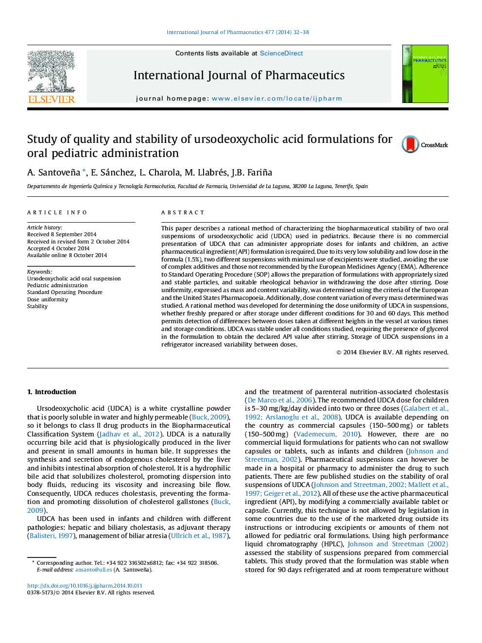 Â­Study of quality and stability of ursodeoxycholic acid formulations for oral pediatric administration