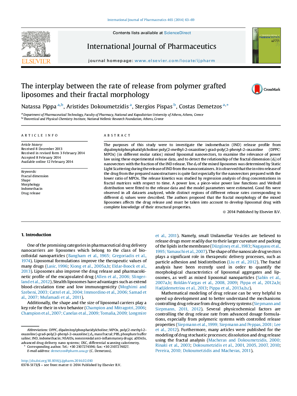 The interplay between the rate of release from polymer grafted liposomes and their fractal morphology