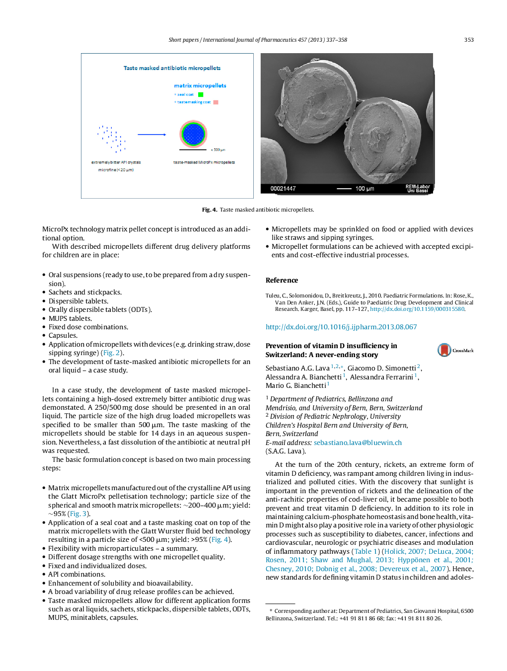 عکس صفحه اول مقاله: Prevention of vitamin D insufficiency in Switzerland: A never-ending story Prevention of vitamin D insufficiency in Switzerland: A never-ending story