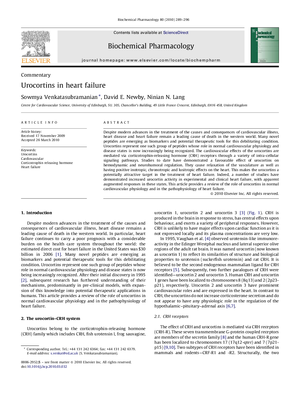 Urocortins in heart failure