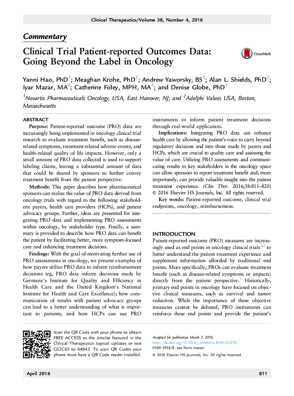 Clinical Trial Patient-reported Outcomes Data: Going Beyond the Label in Oncology