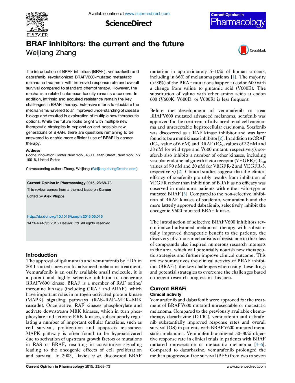 BRAF inhibitors: the current and the future