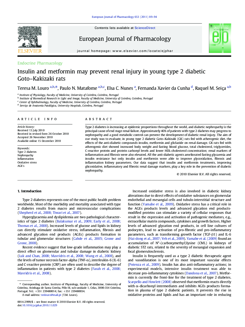 عکس صفحه اول مقاله: Insulin and metformin may prevent renal injury in young type 2 diabetic Goto-Kakizaki rats Insulin and metformin may prevent renal injury in young type 2 diabetic Goto-Kakizaki rats