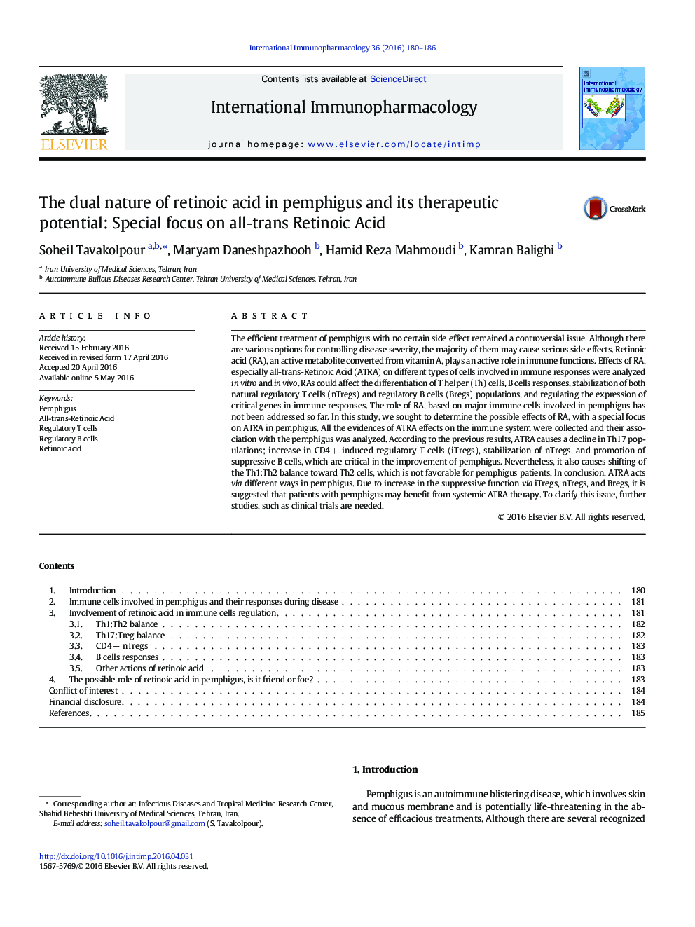 The dual nature of retinoic acid in pemphigus and its therapeutic potential: Special focus on all-trans Retinoic Acid