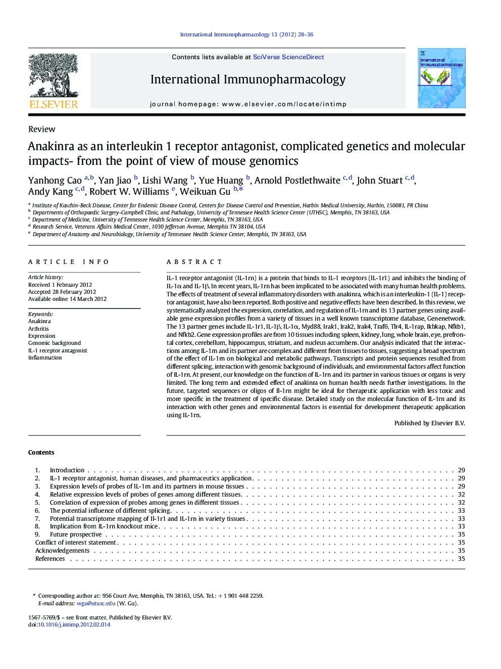 Anakinra as an interleukin 1 receptor antagonist, complicated genetics and molecular impacts- from the point of view of mouse genomics