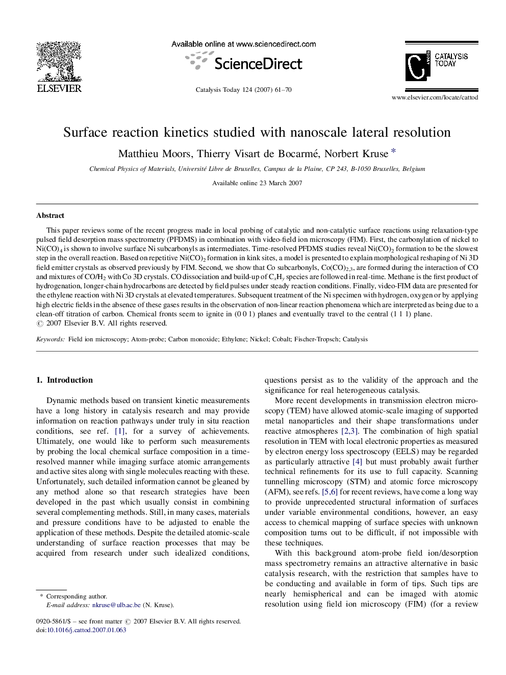 Surface reaction kinetics studied with nanoscale lateral resolution