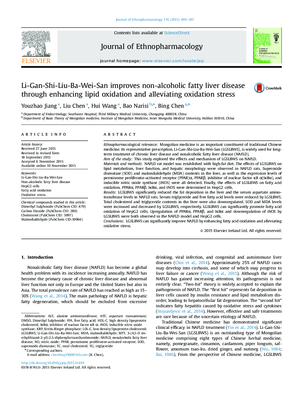 Li-Gan-Shi-Liu-Ba-Wei-San improves non-alcoholic fatty liver disease through enhancing lipid oxidation and alleviating oxidation stress