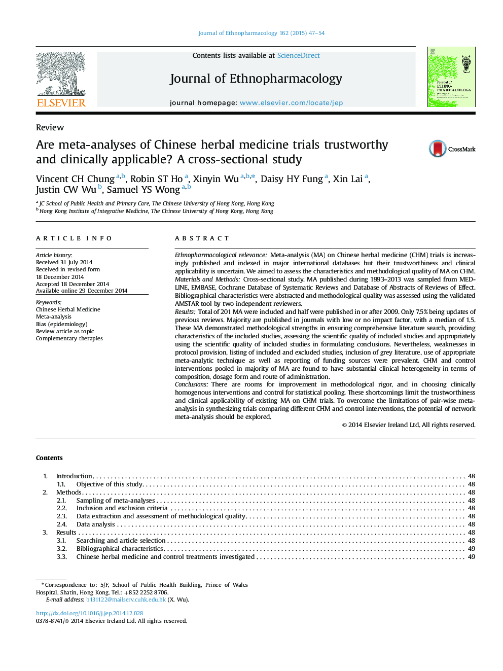 Are meta-analyses of Chinese herbal medicine trials trustworthy and clinically applicable? A cross-sectional study