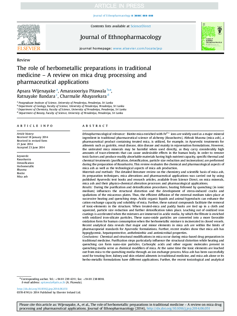 The role of herbometallic preparations in traditional medicine - A review on mica drug processing and pharmaceutical applications