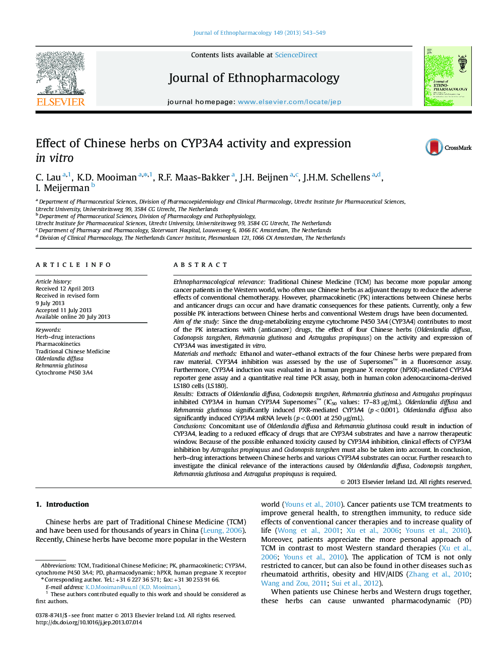 Effect of Chinese herbs on CYP3A4 activity and expression in vitro