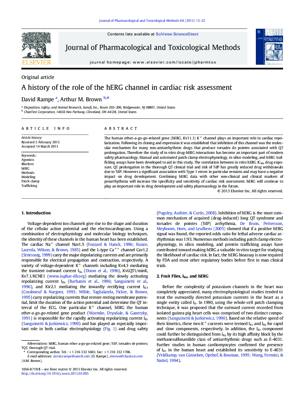 A history of the role of the hERG channel in cardiac risk assessment