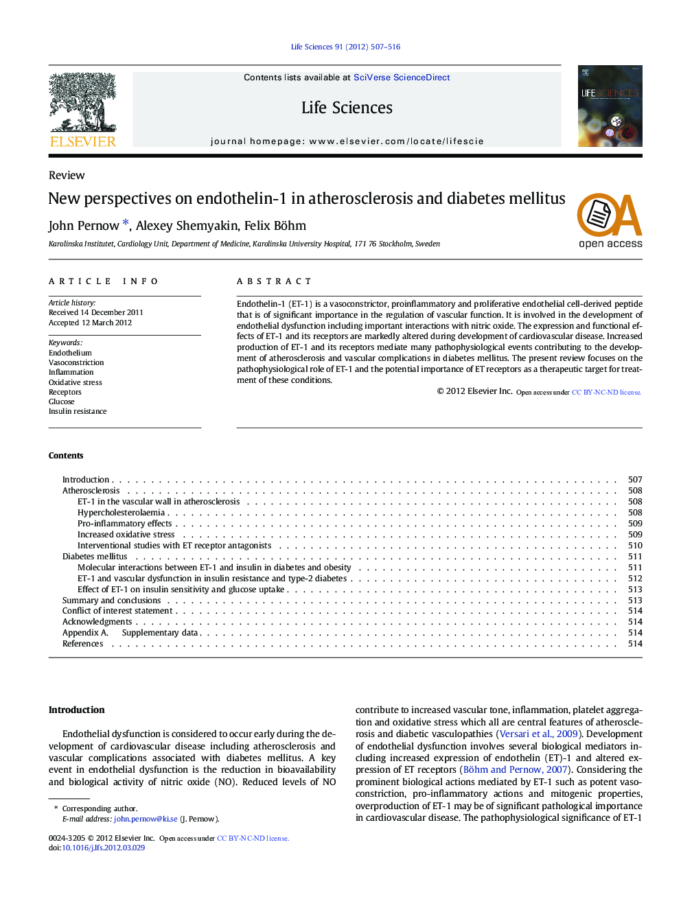 ReviewNew perspectives on endothelin-1 in atherosclerosis and diabetes mellitus