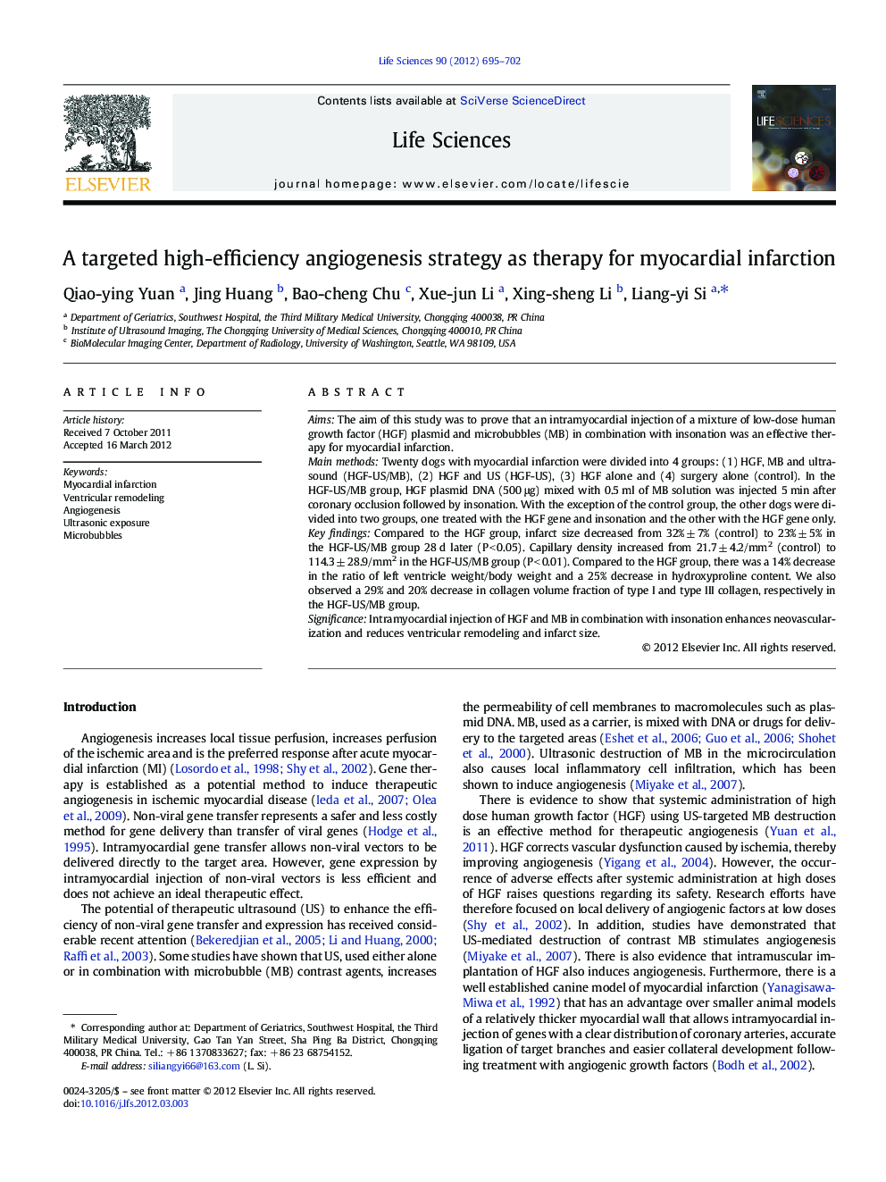 A targeted high-efficiency angiogenesis strategy as therapy for myocardial infarction