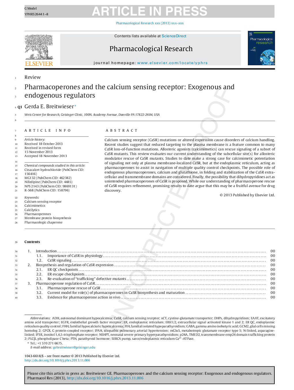 Pharmacoperones and the calcium sensing receptor: Exogenous and endogenous regulators