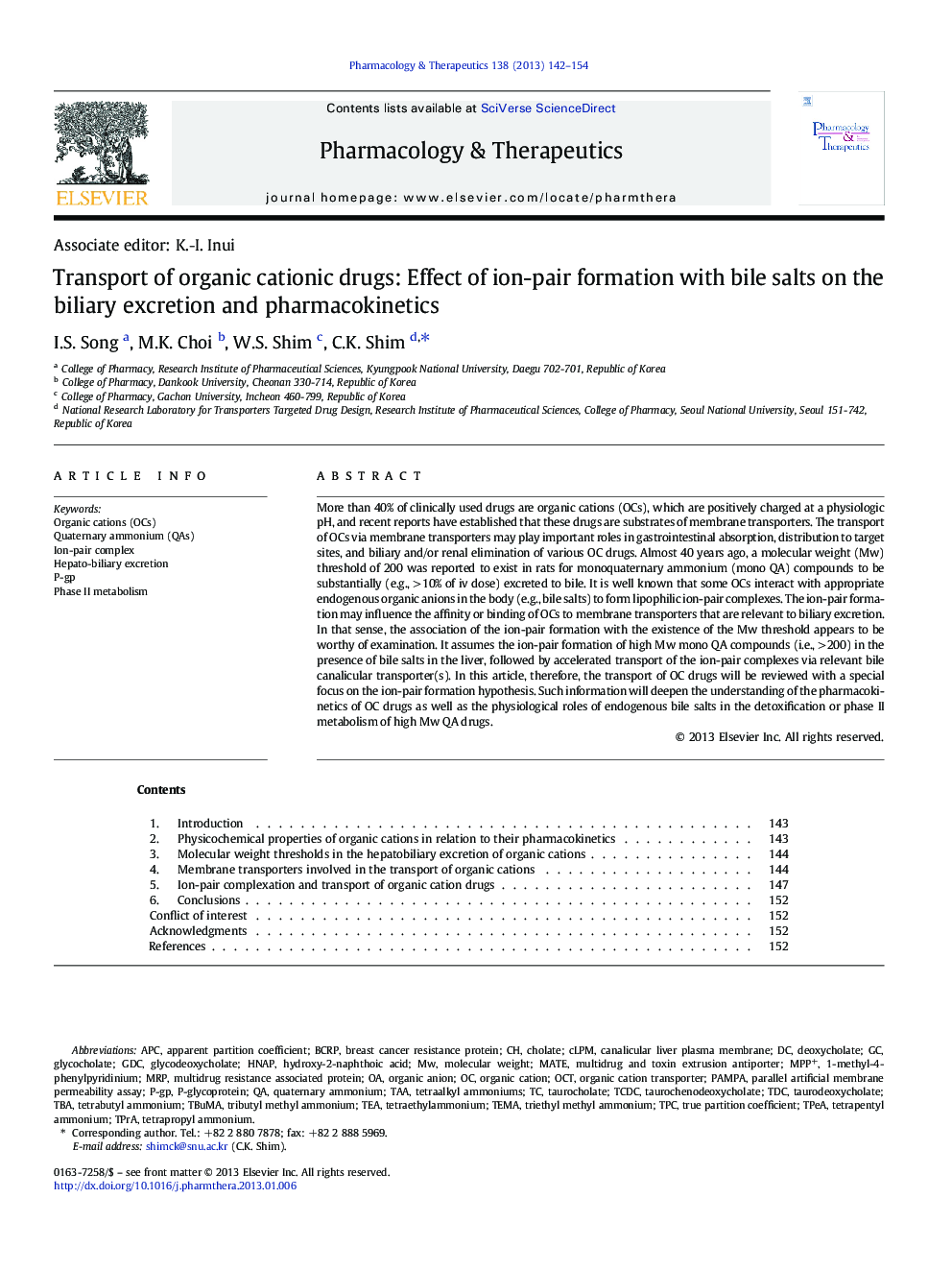 Transport of organic cationic drugs: Effect of ion-pair formation with bile salts on the biliary excretion and pharmacokinetics