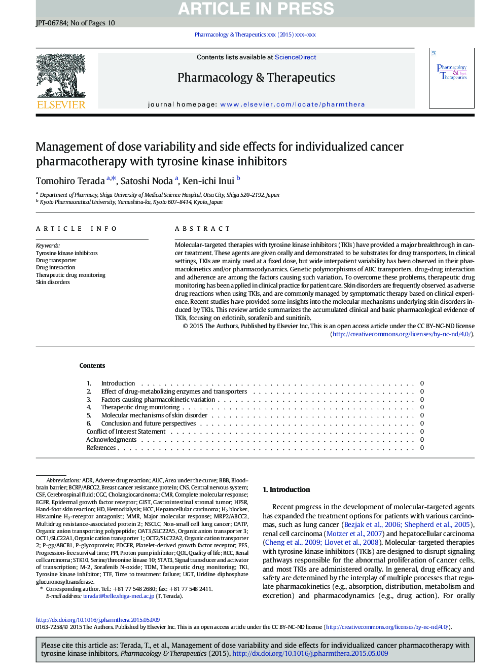 Management of dose variability and side effects for individualized cancer pharmacotherapy with tyrosine kinase inhibitors