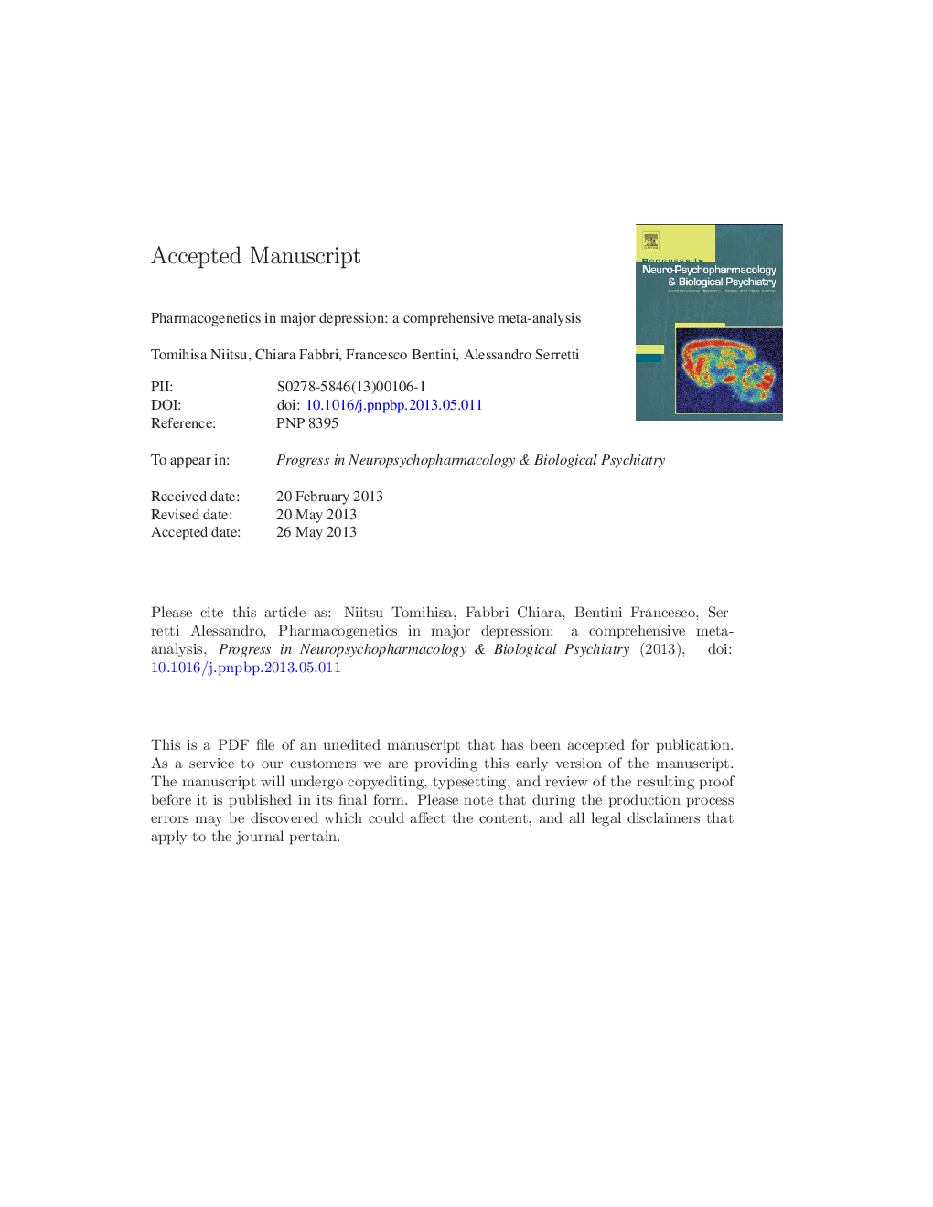 Pharmacogenetics in major depression: A comprehensive meta-analysis