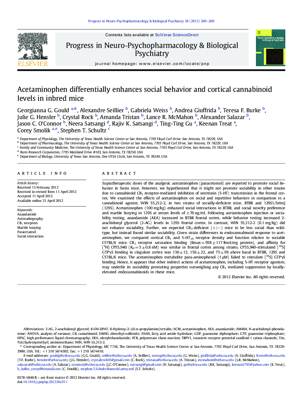 Acetaminophen differentially enhances social behavior and cortical cannabinoid levels in inbred mice