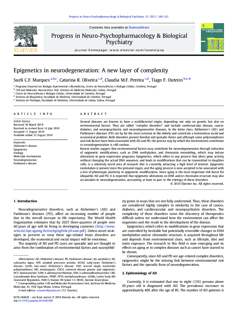 Epigenetics in neurodegeneration: A new layer of complexity