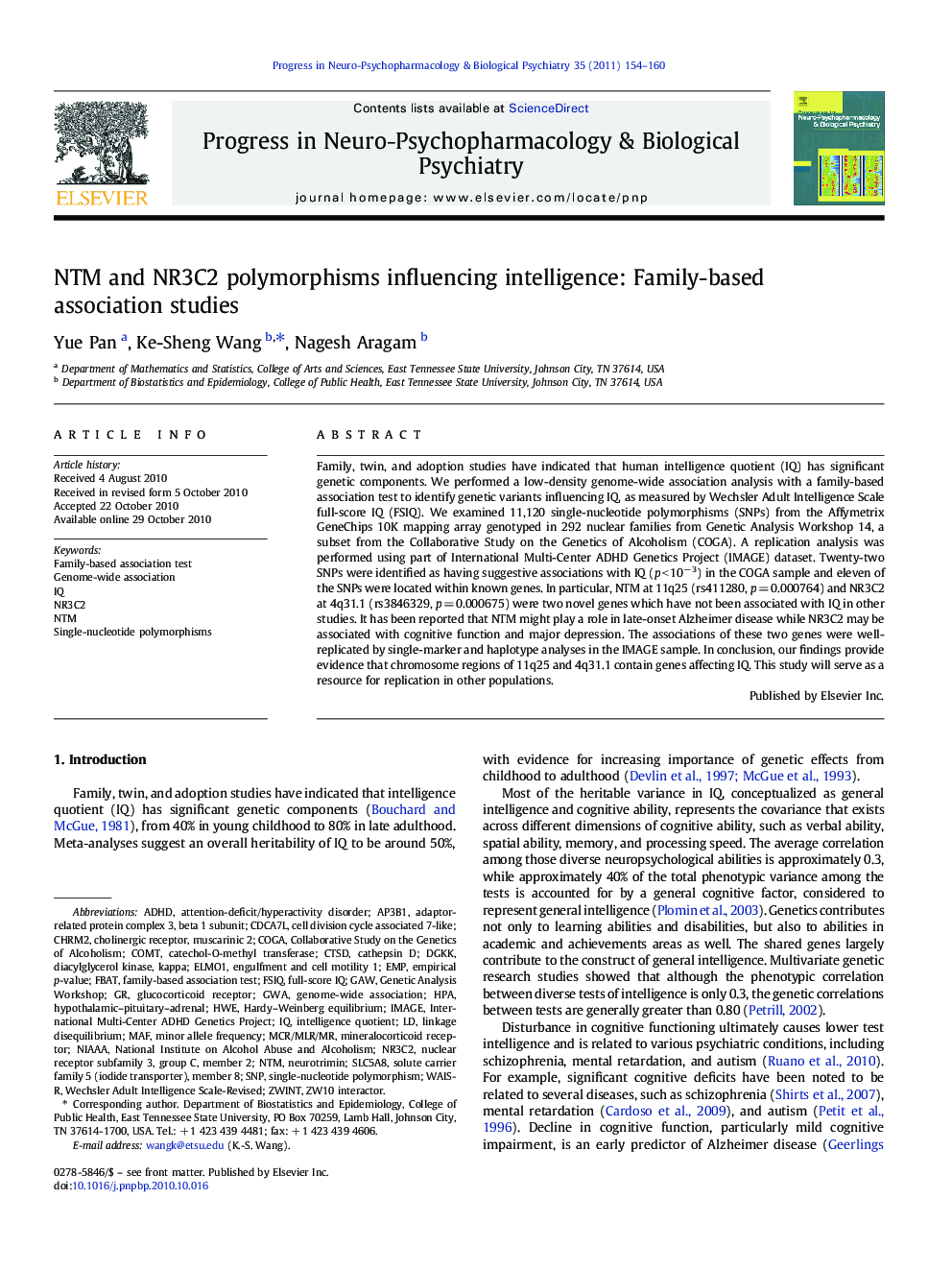 NTM and NR3C2 polymorphisms influencing intelligence: Family-based association studies