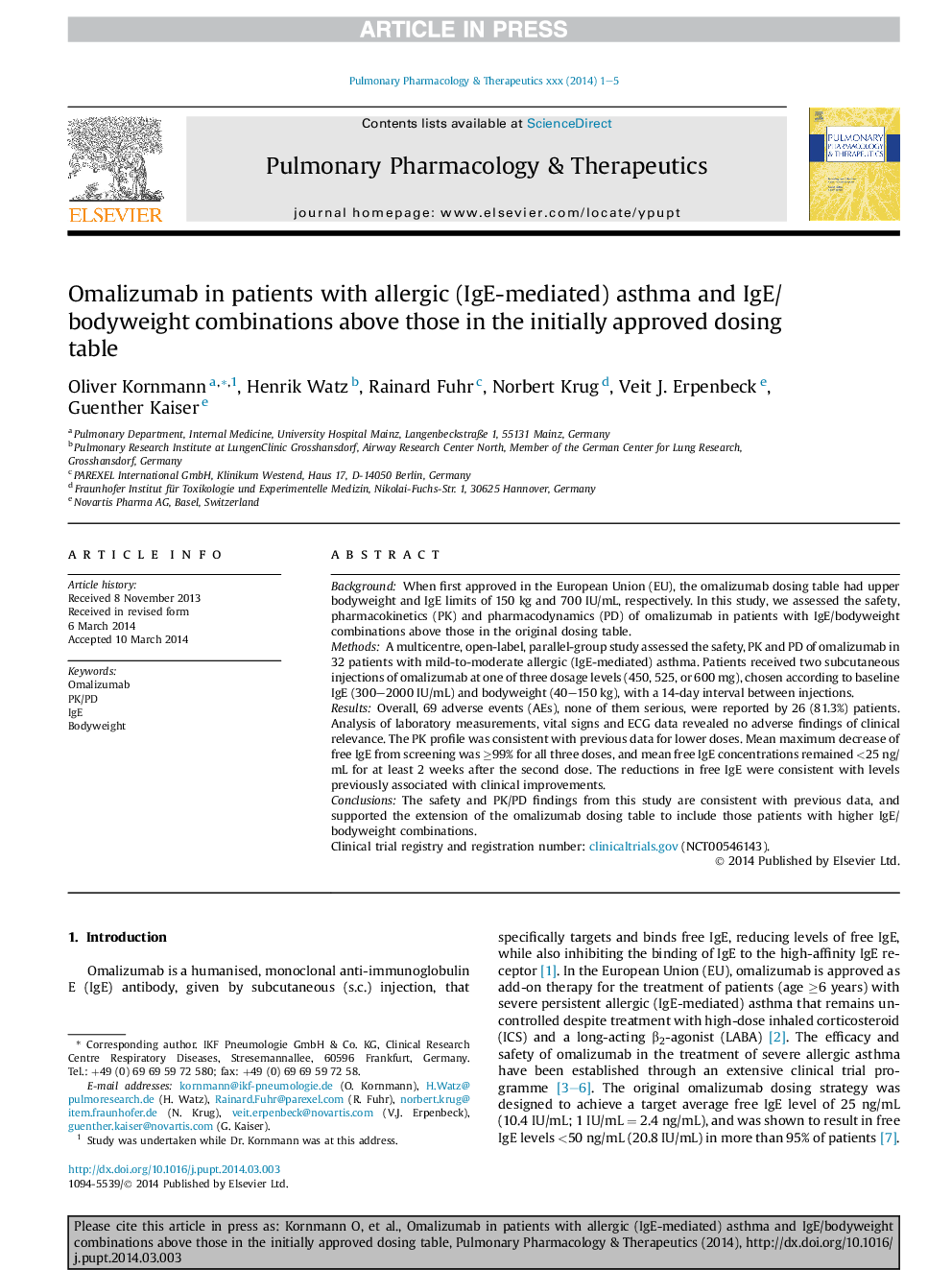 Omalizumab in patients with allergic (IgE-mediated) asthma and IgE/bodyweight combinations above those in the initially approved dosing table