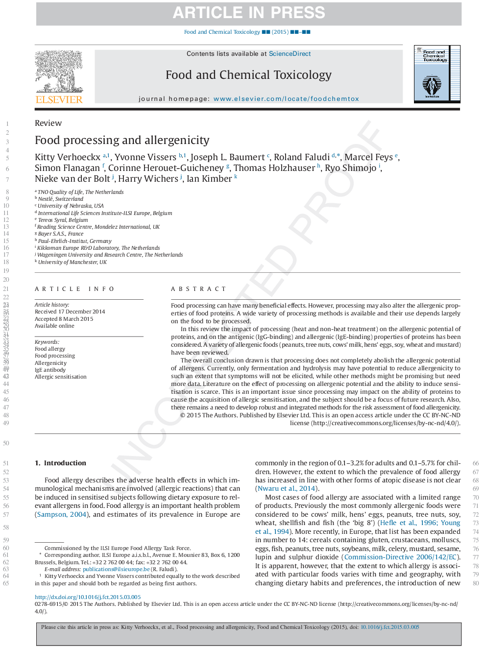 Food processing and allergenicity