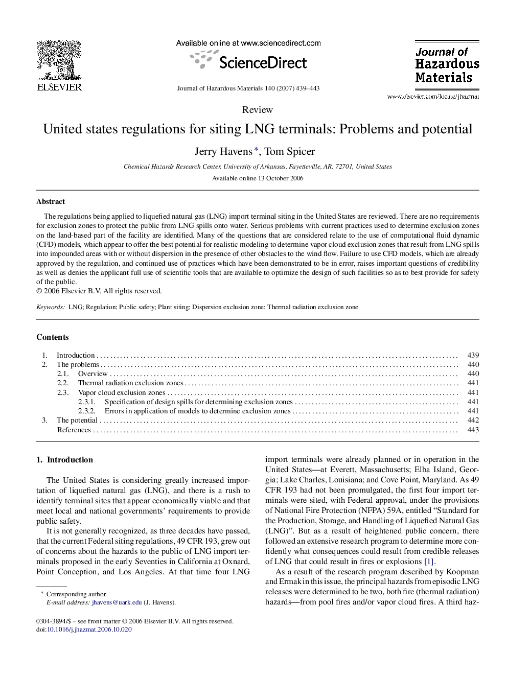 United states regulations for siting LNG terminals: Problems and potential