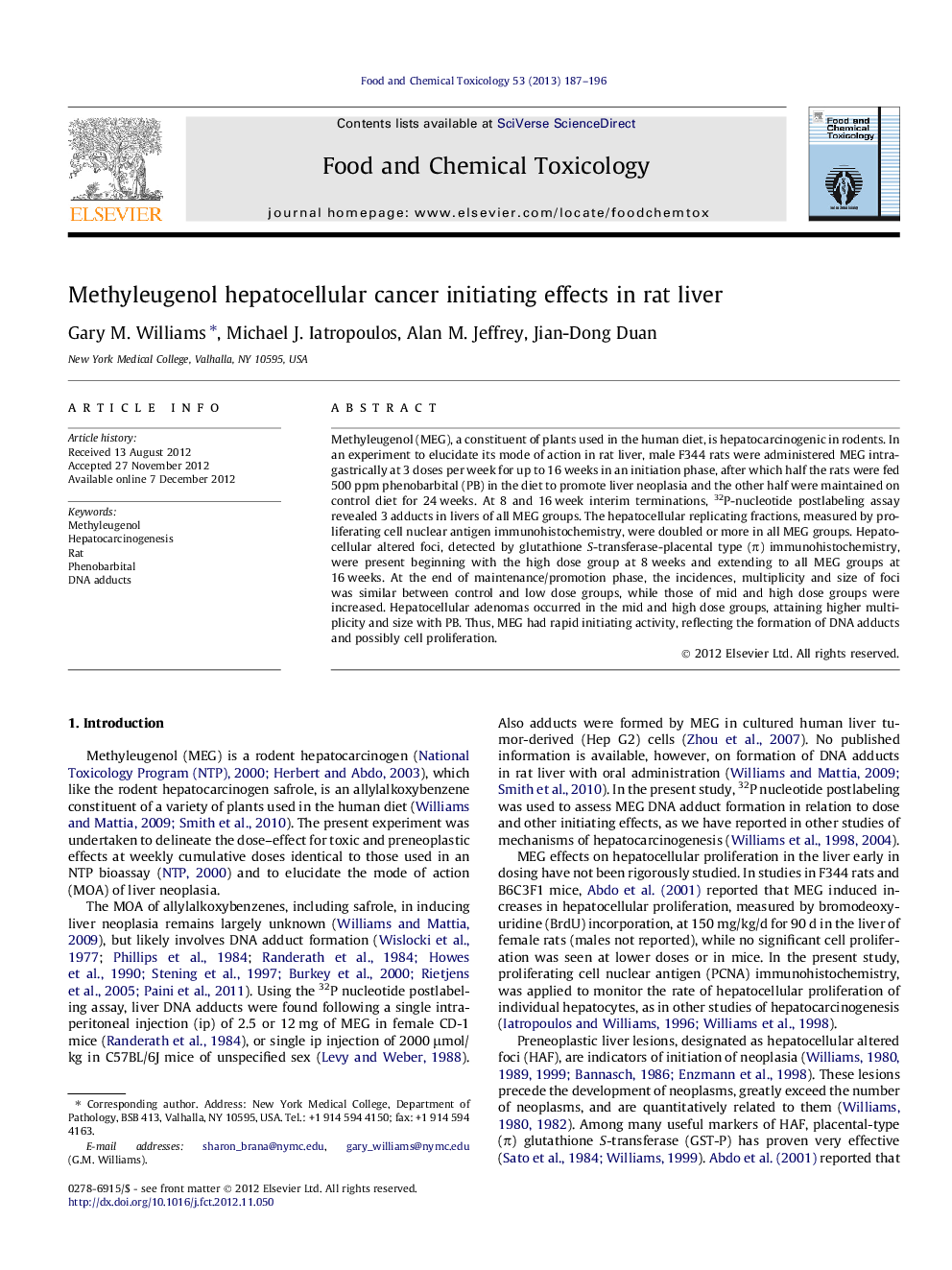 Methyleugenol hepatocellular cancer initiating effects in rat liver