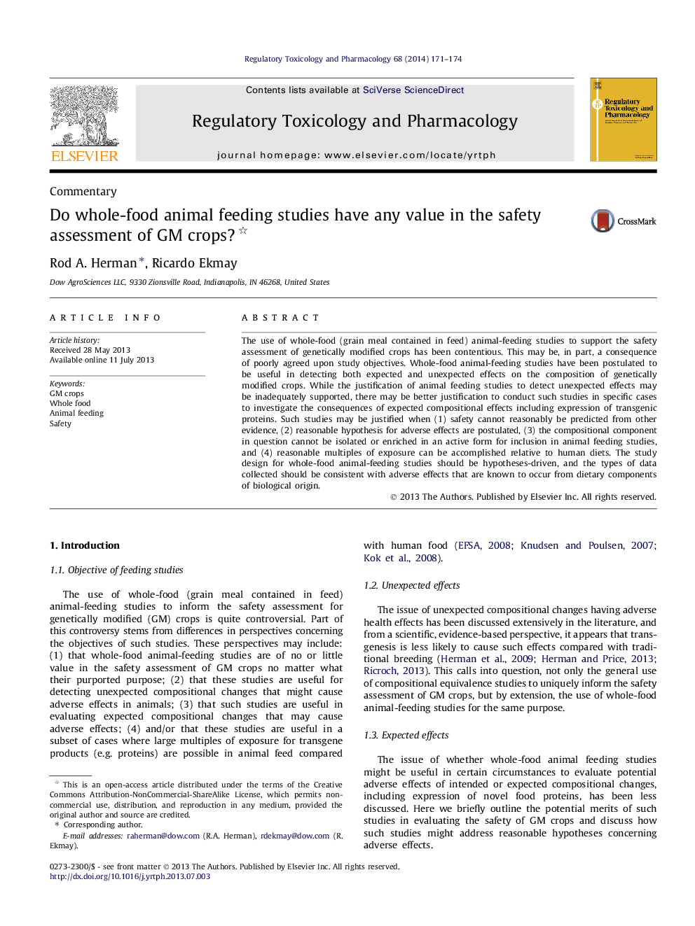 Do whole-food animal feeding studies have any value in the safety assessment of GM crops?