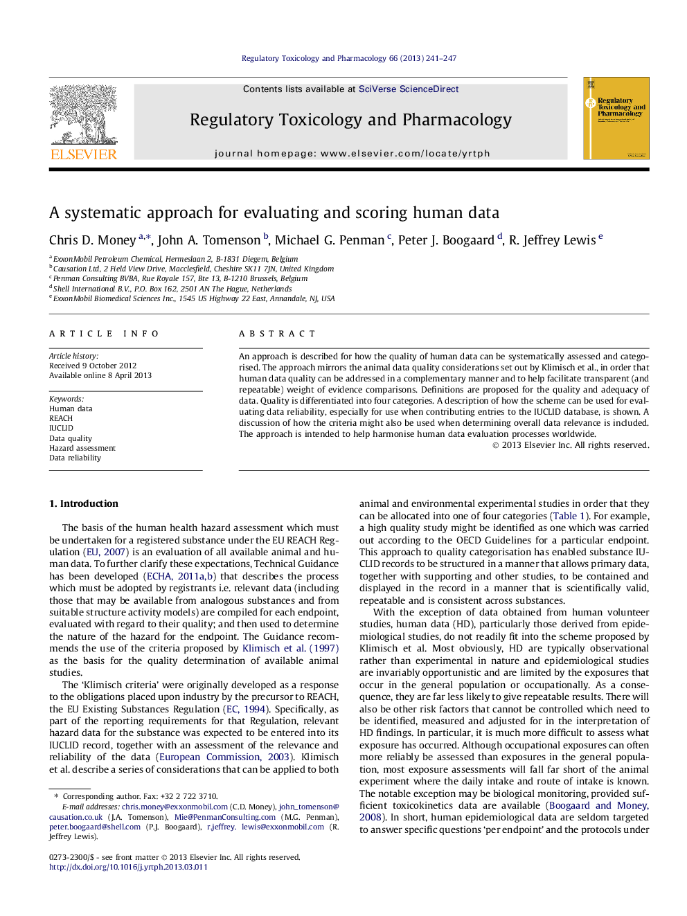 A systematic approach for evaluating and scoring human data