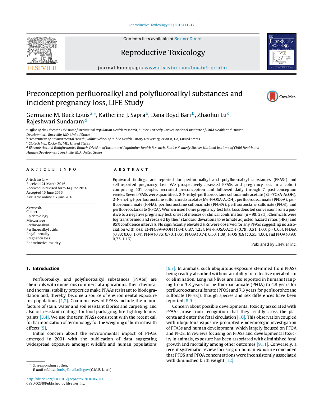 Preconception perfluoroalkyl and polyfluoroalkyl substances and incident pregnancy loss, LIFE Study