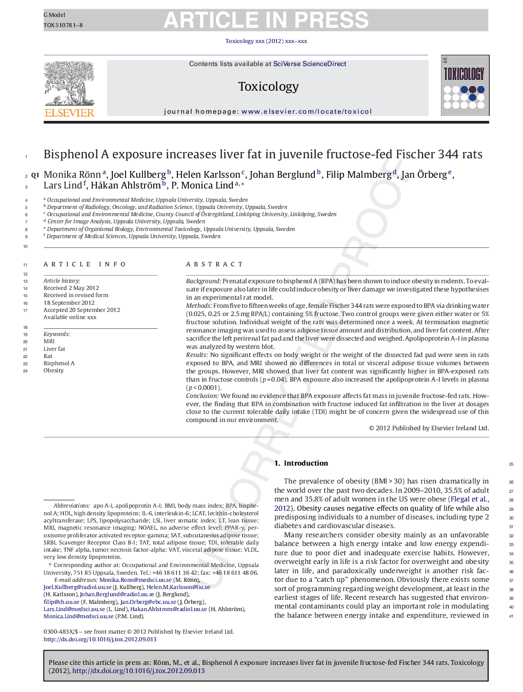 Bisphenol A exposure increases liver fat in juvenile fructose-fed Fischer 344 rats