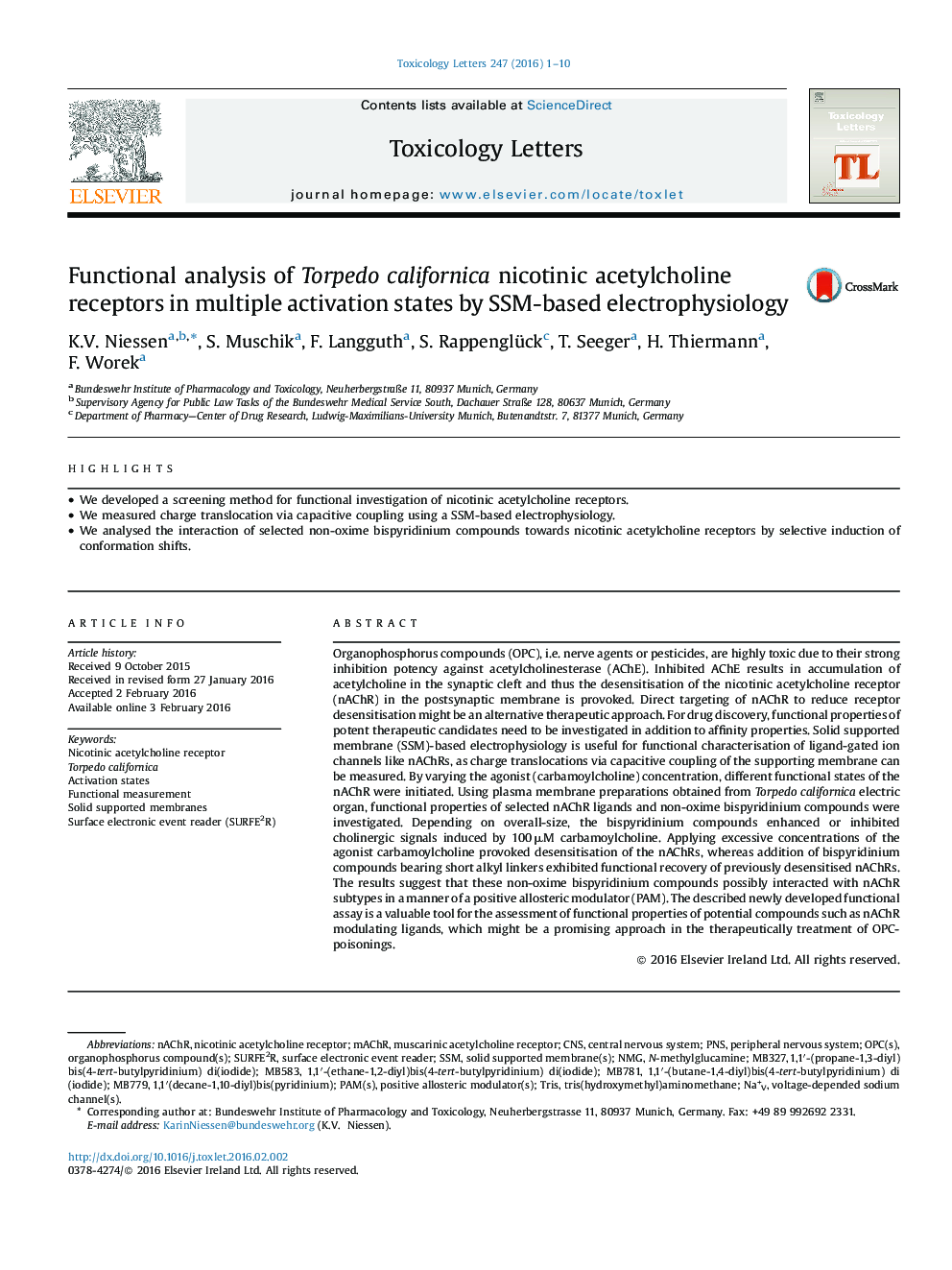 Functional analysis of Torpedo californica nicotinic acetylcholine receptors in multiple activation states by SSM-based electrophysiology