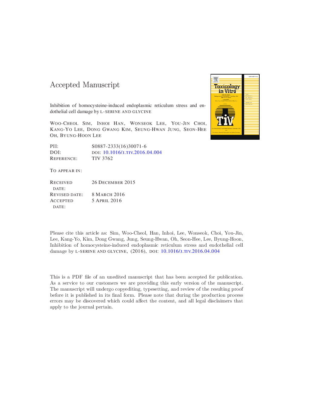 Inhibition of homocysteine-induced endoplasmic reticulum stress and endothelial cell damage by l-serine and glycine