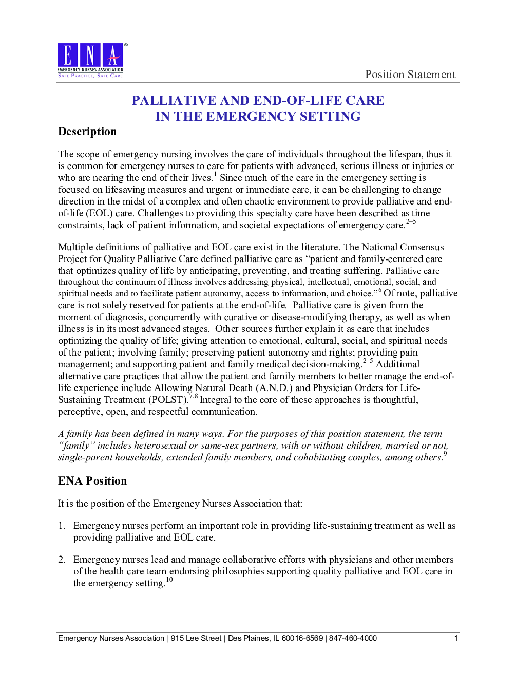 Palliative and end-of-Life Care