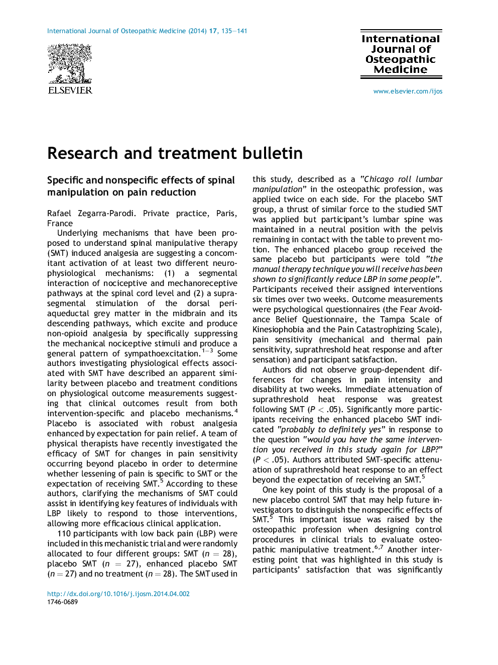 Research and treatment bulletin