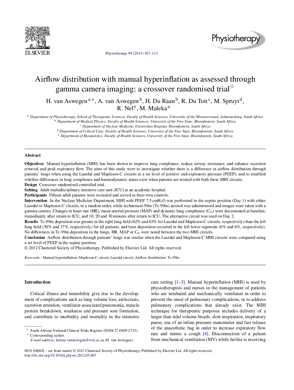 Airflow distribution with manual hyperinflation as assessed through gamma camera imaging: a crossover randomised trial