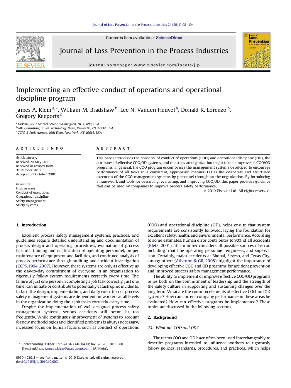 Implementing an effective conduct of operations and operational discipline program