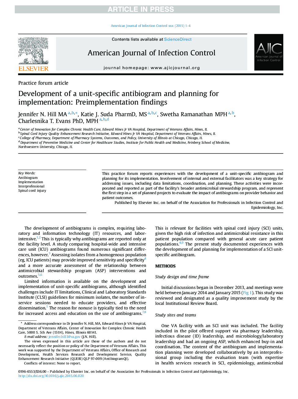 Development of a unit-specific antibiogram and planning for implementation: Preimplementation findings