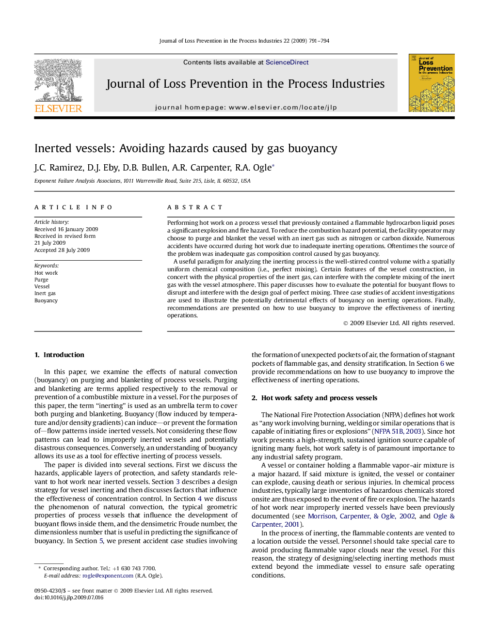 Inerted vessels: Avoiding hazards caused by gas buoyancy