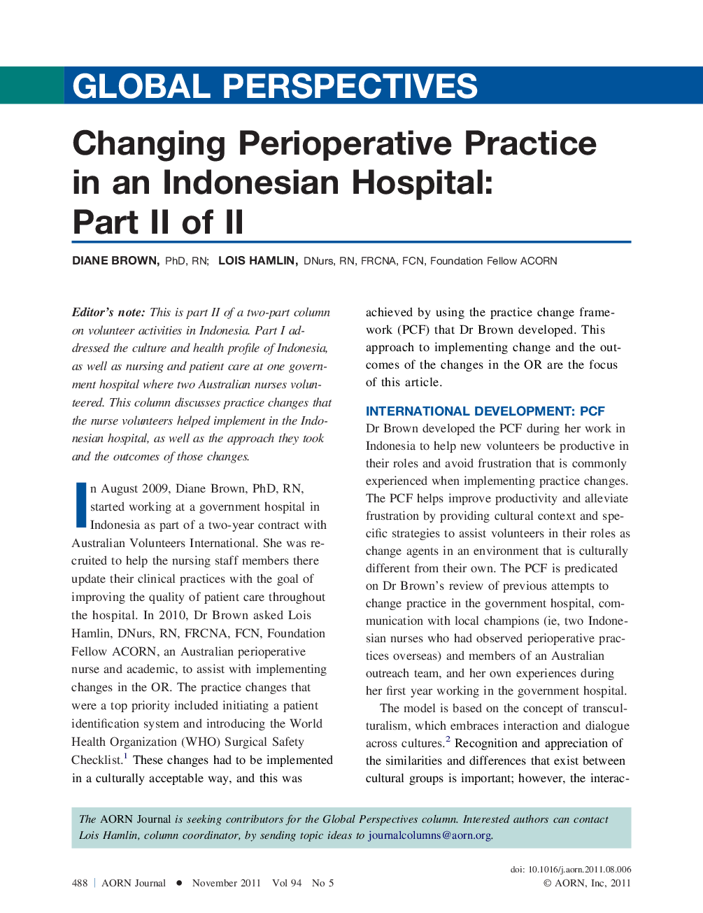 Changing Perioperative Practice in an Indonesian Hospital: Part II of II