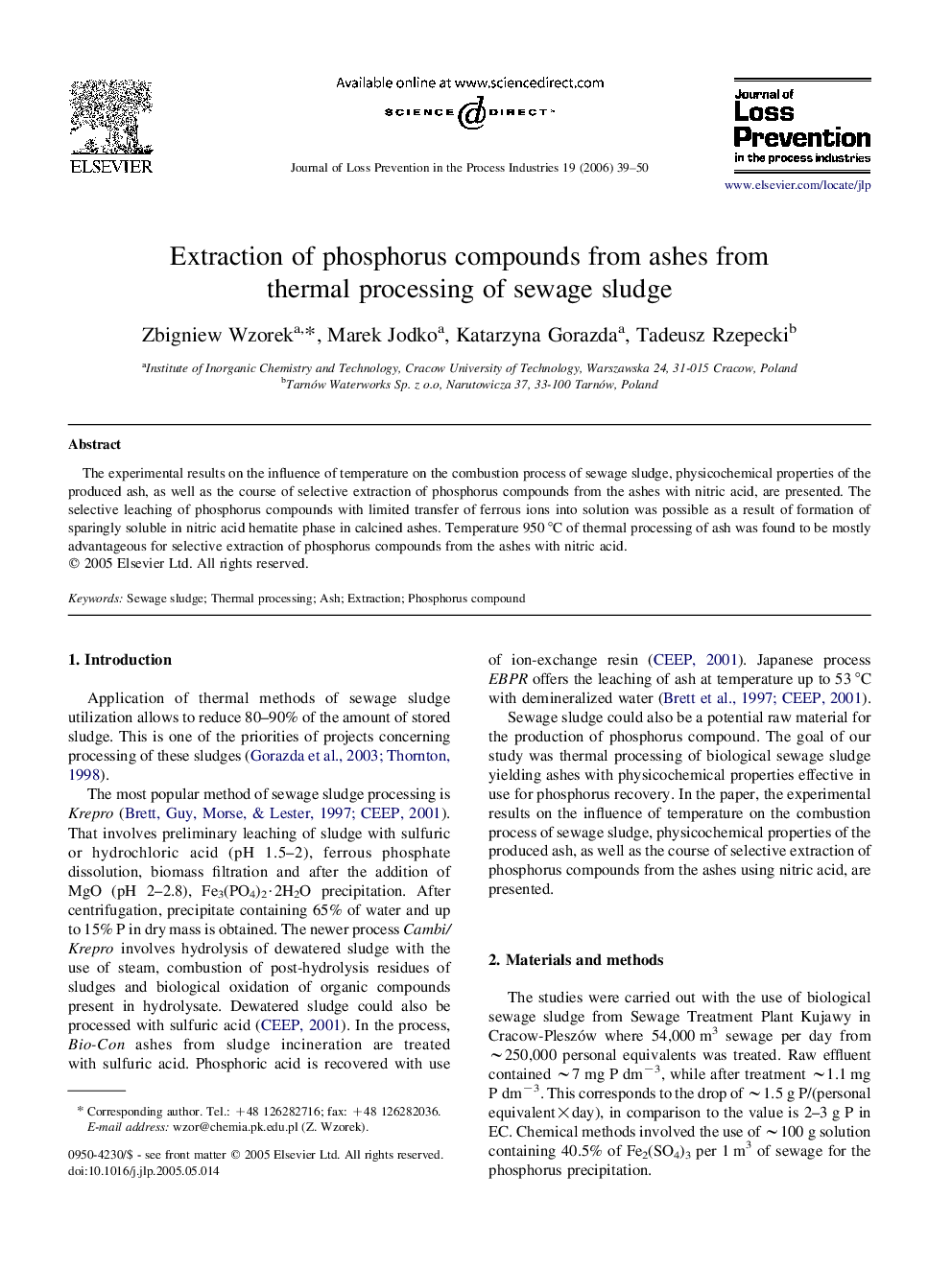 Extraction of phosphorus compounds from ashes from thermal processing of sewage sludge