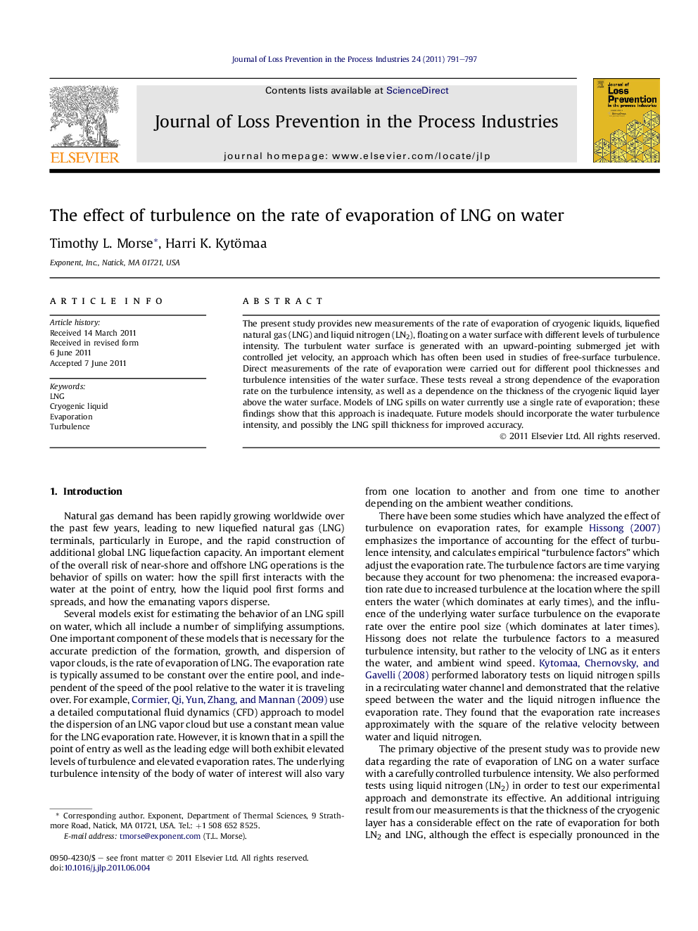 The effect of turbulence on the rate of evaporation of LNG on water