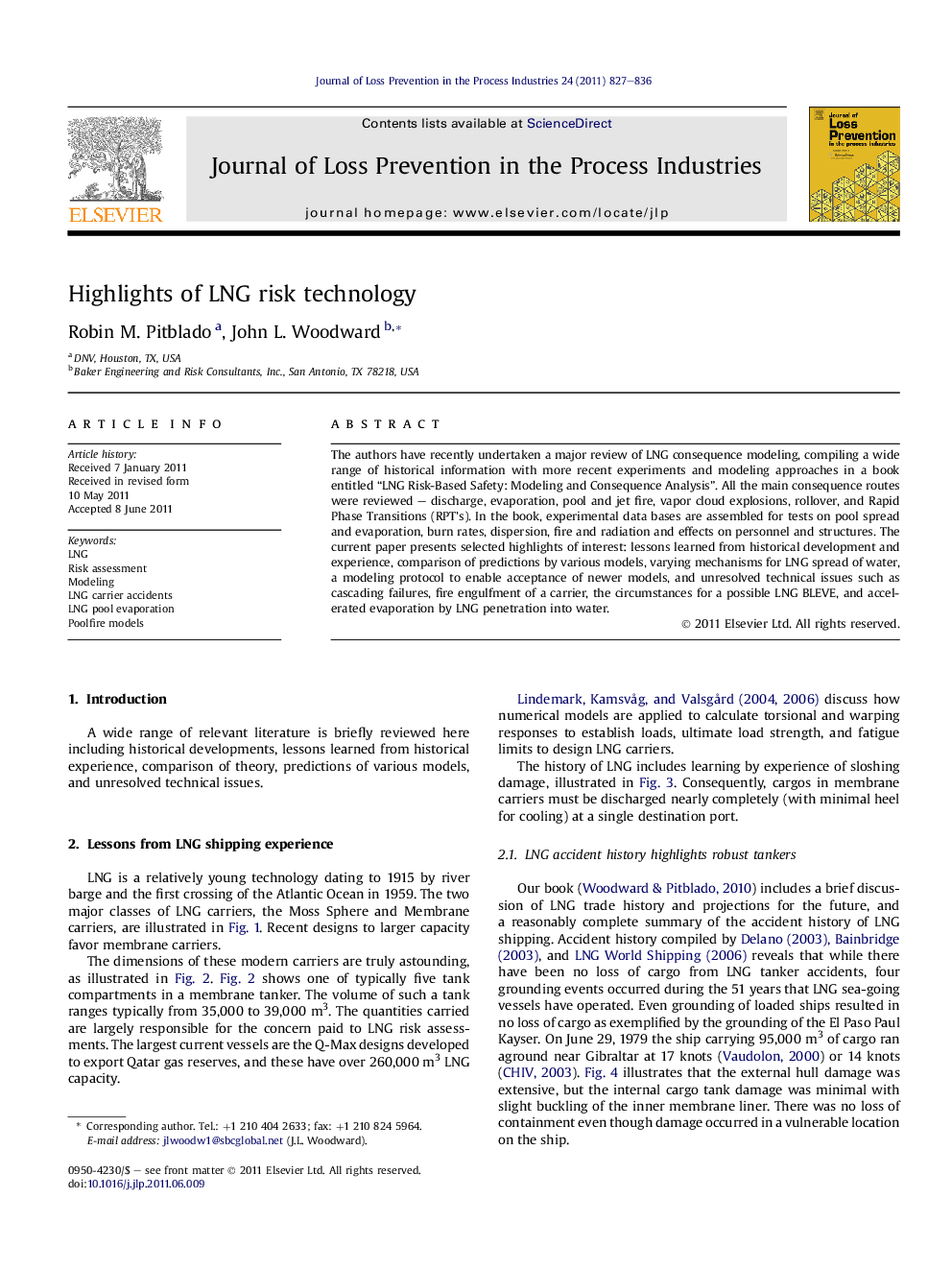 عکس صفحه اول مقاله: Highlights of LNG risk technology Highlights of LNG risk technology