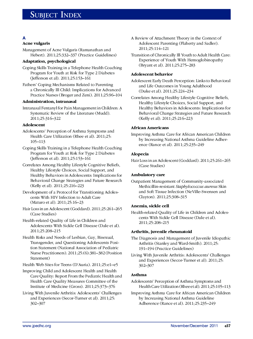 Subject Index